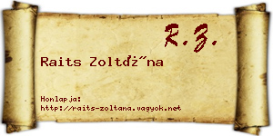 Raits Zoltána névjegykártya